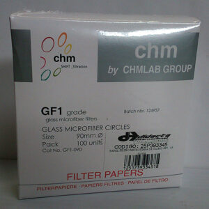 PAPEL FILTRO MICROFIBRA DE VIDRIO GF1 1,6 µm. DIÁMETRO: 9,0 cm. MARCA CHMLAB