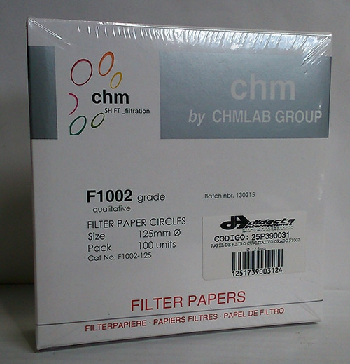 Papel de Filtro Cualitativo Grado F1002 Diámetro: 12.5 cm CHMLab F1002-125