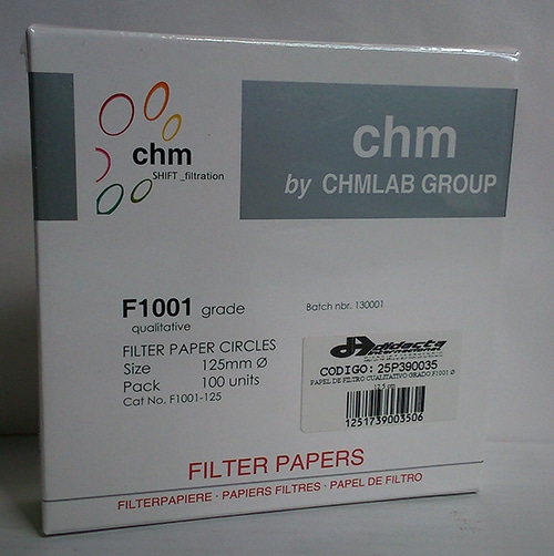 Papel de Filtro Cualitativo Grado F1001 Diámetro: 12.5 cm CHMLab F1001-125