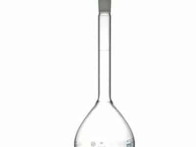 Balón volumétrico borosilicato, tapa plástica 12/21, con certificado de lote, 25 ml POBEL 495825 - (Caja 10 unidades)