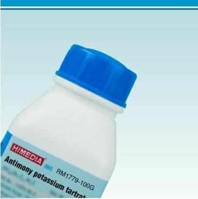 Antimonio potasio tartrato (Antimony Potassium Tartrate) x 3H2O, A.R. 100 g HiMEDIA GRM1779