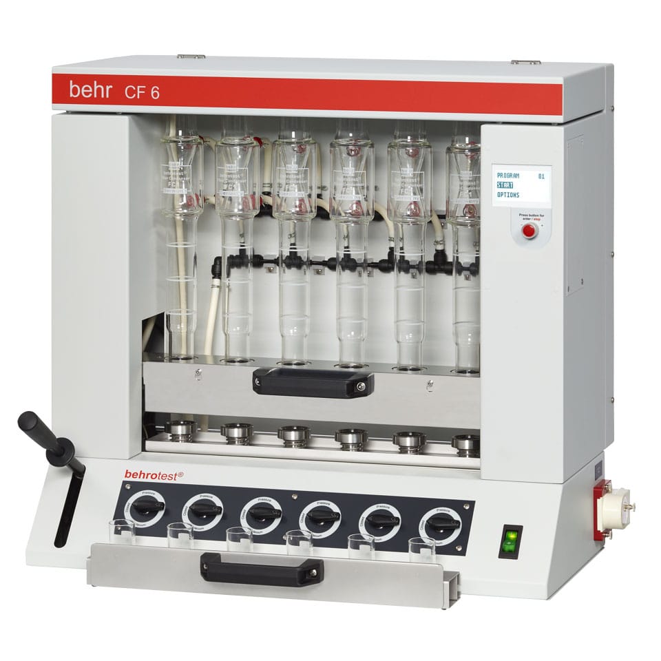 Unidad de extracción de fibra bruta semiautomática BEHR LABOR CF 6