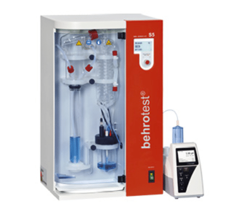 Destilador de vapor de agua con adición automática de NaOH, H2O y H3BO3 BEHR LABOR S5